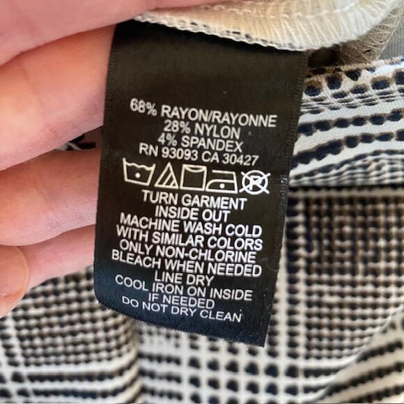 Nic+Zoe Modern Plaid Pants Pull-On Brown‎ & Ivory Straight Leg Women's Small - Picture 8 of 9